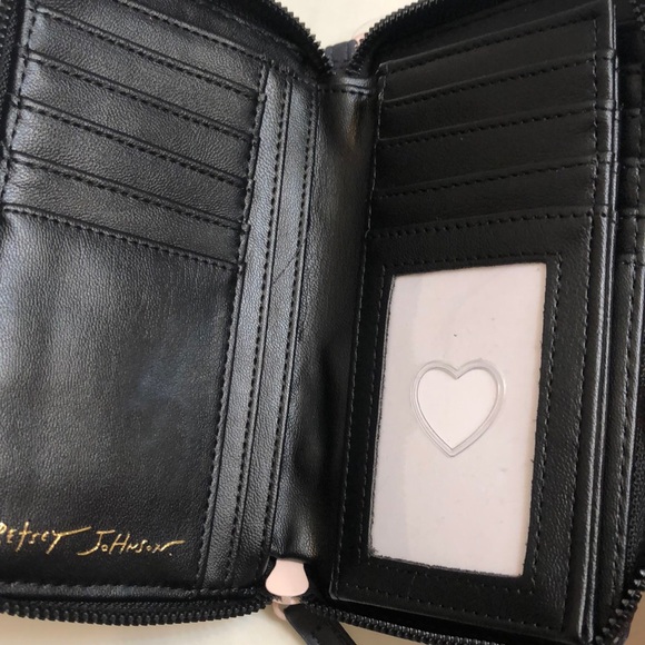 Betsey Johnson Black Faux Leather ZA Wallet Multi Colored Paris Dessert NWT - Picture 12 of 16